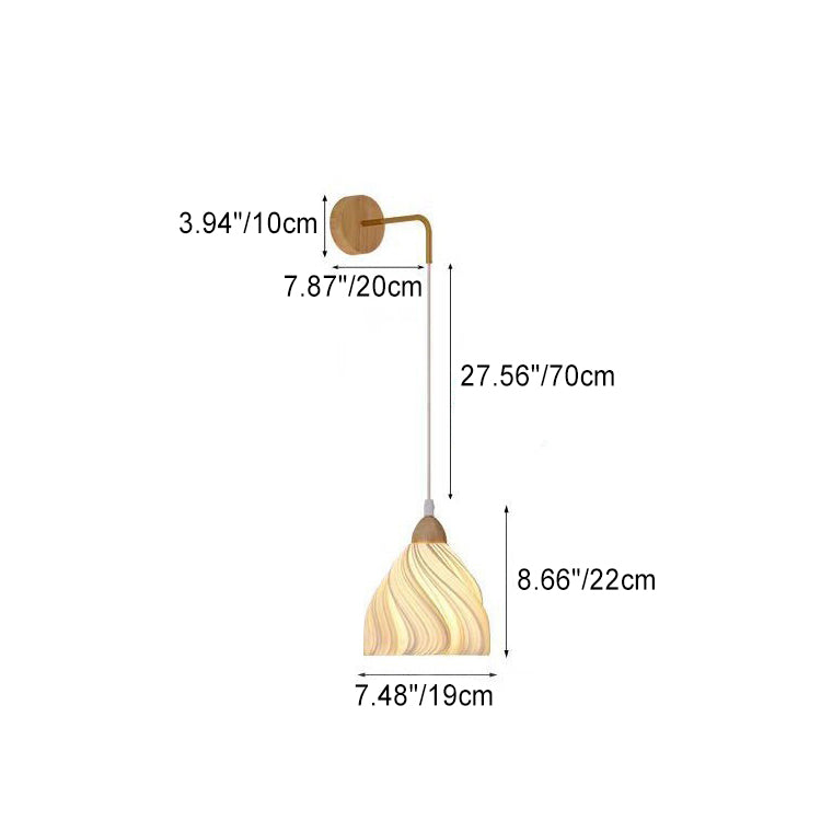 Wood PLA Skirt Petal Wall Lamp