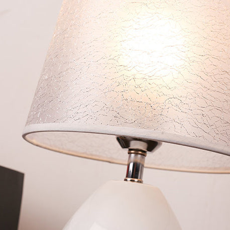 Fabric Iron Cylinder Brushed Table Lamp