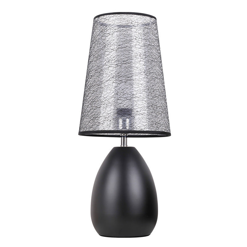 Fabric Iron Cylinder Brushed Table Lamp