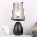 Fabric Iron Cylinder Brushed Table Lamp