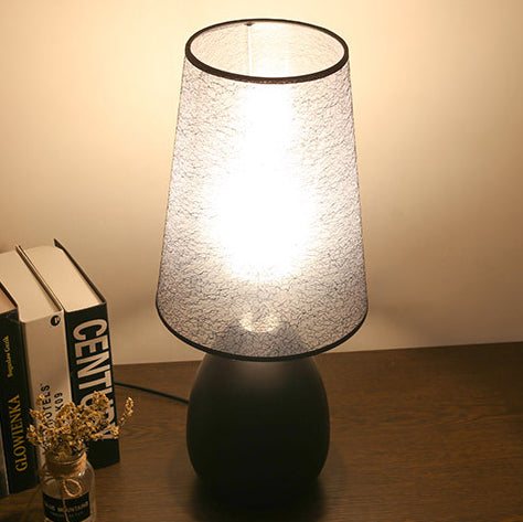 Fabric Iron Cylinder Brushed Table Lamp