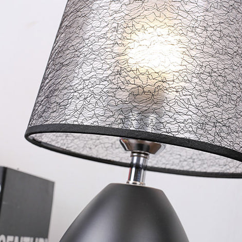 Fabric Iron Cylinder Brushed Table Lamp
