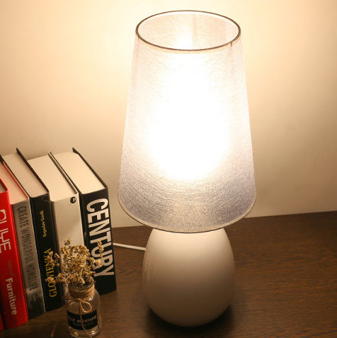 Fabric Iron Cylinder Brushed Table Lamp