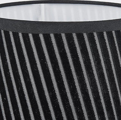 Iron Fabric Cylinder Striped Table Lamp