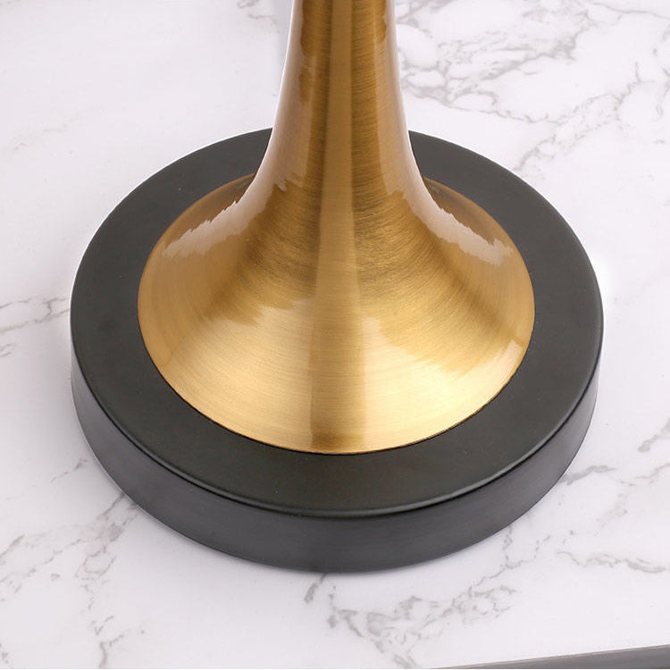 Fabric Metal Cylinder Touch Table Lamp