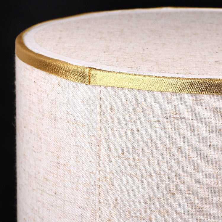 Fabric Metal Cylinder Touch Table Lamp