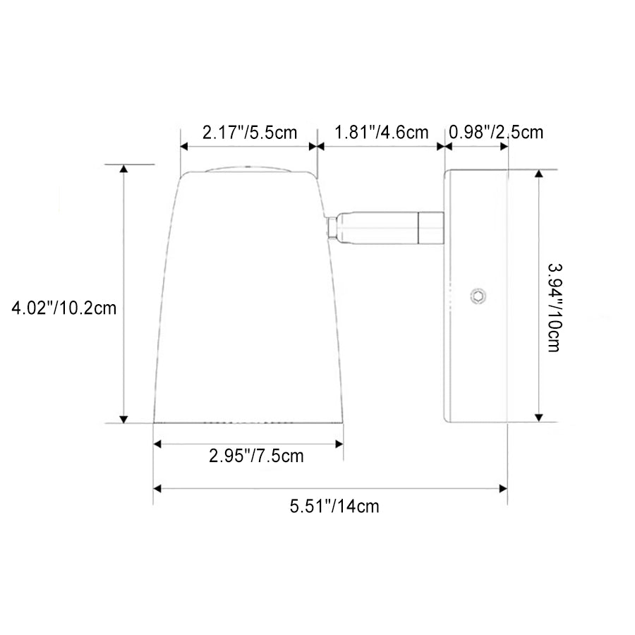 Metal Cylinder Rotatable Bedside Wall Lamp