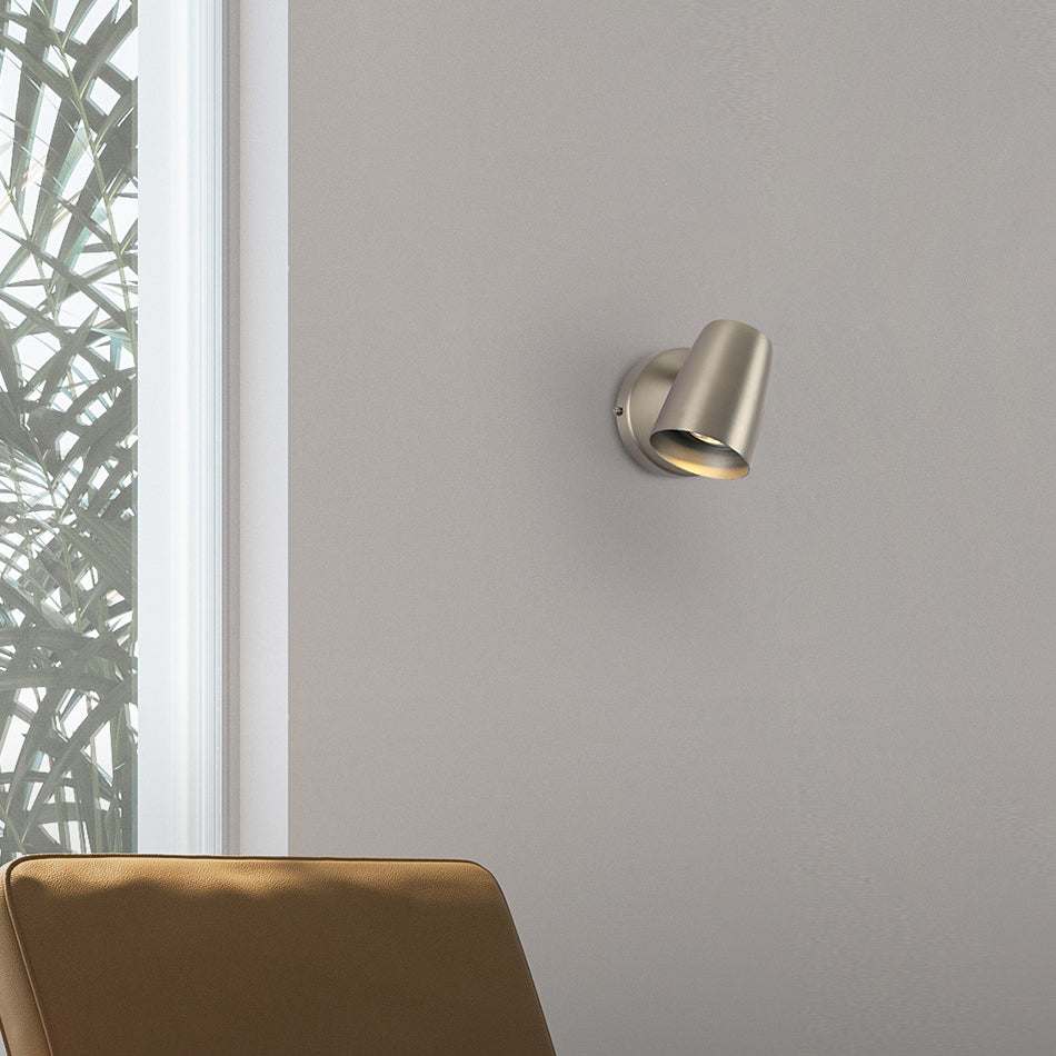 Metal Cylinder Rotatable Bedside Wall Lamp