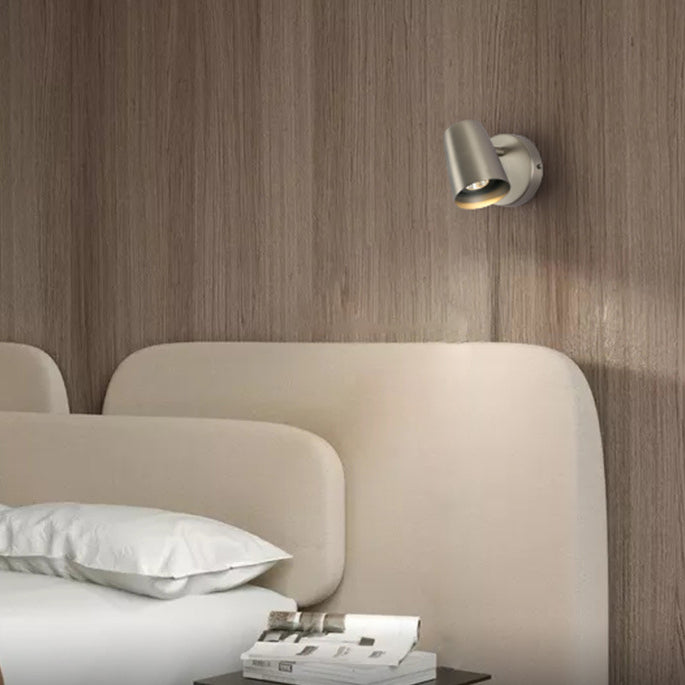 Metal Cylinder Rotatable Bedside Wall Lamp