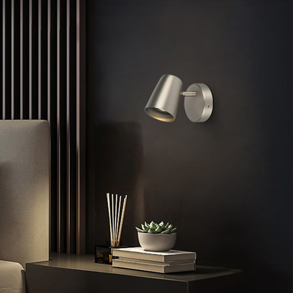 Metal Cylinder Rotatable Bedside Wall Lamp