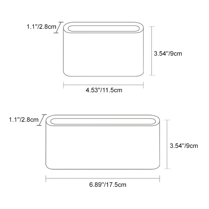 Aluminum Square Rectangular Bedside Wall Lamp