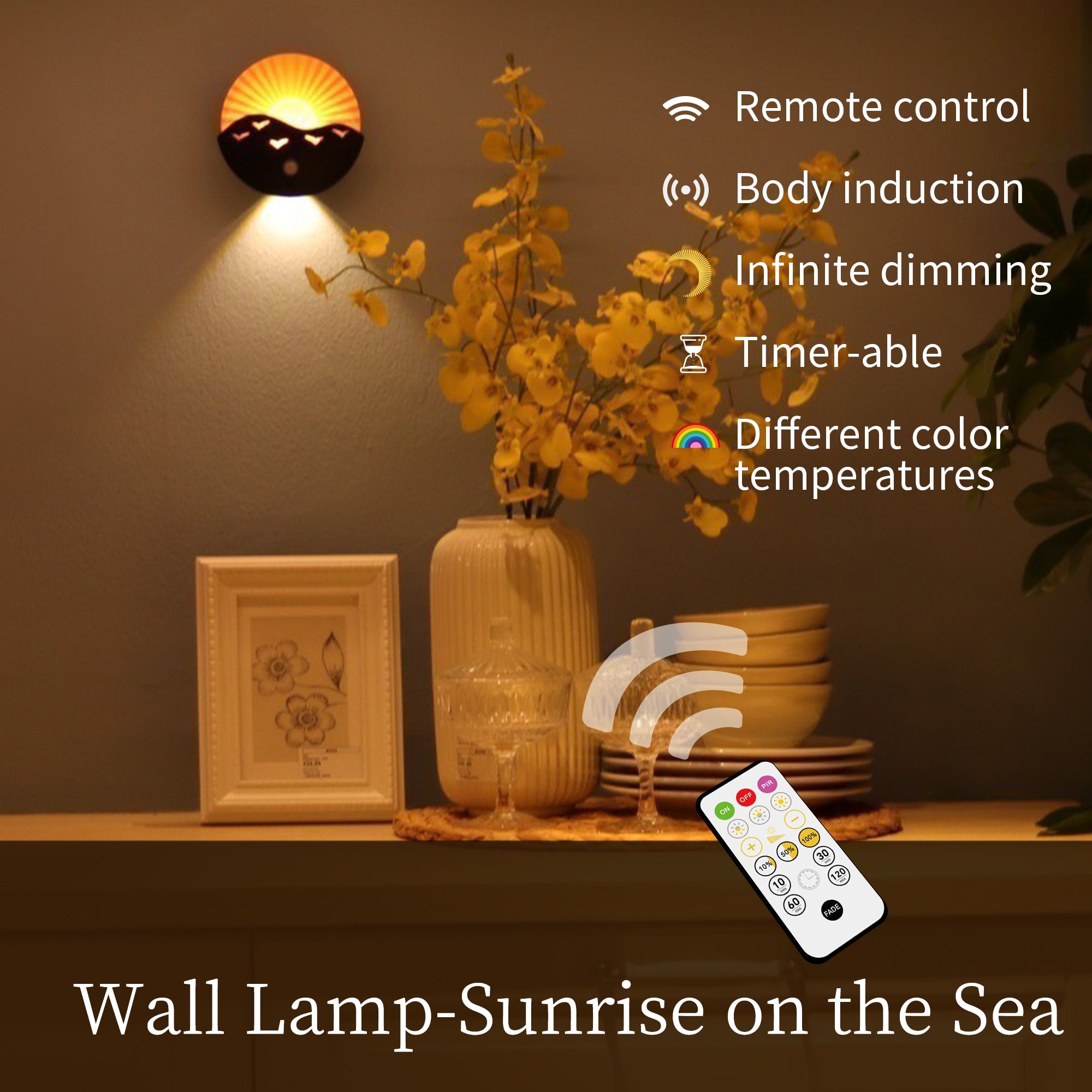 Rechargeable Battery Magnetically Round Wall Lamp
