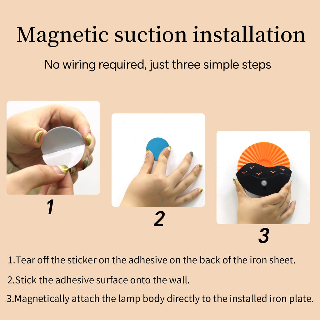 Rechargeable Battery Magnetically Round Wall Lamp