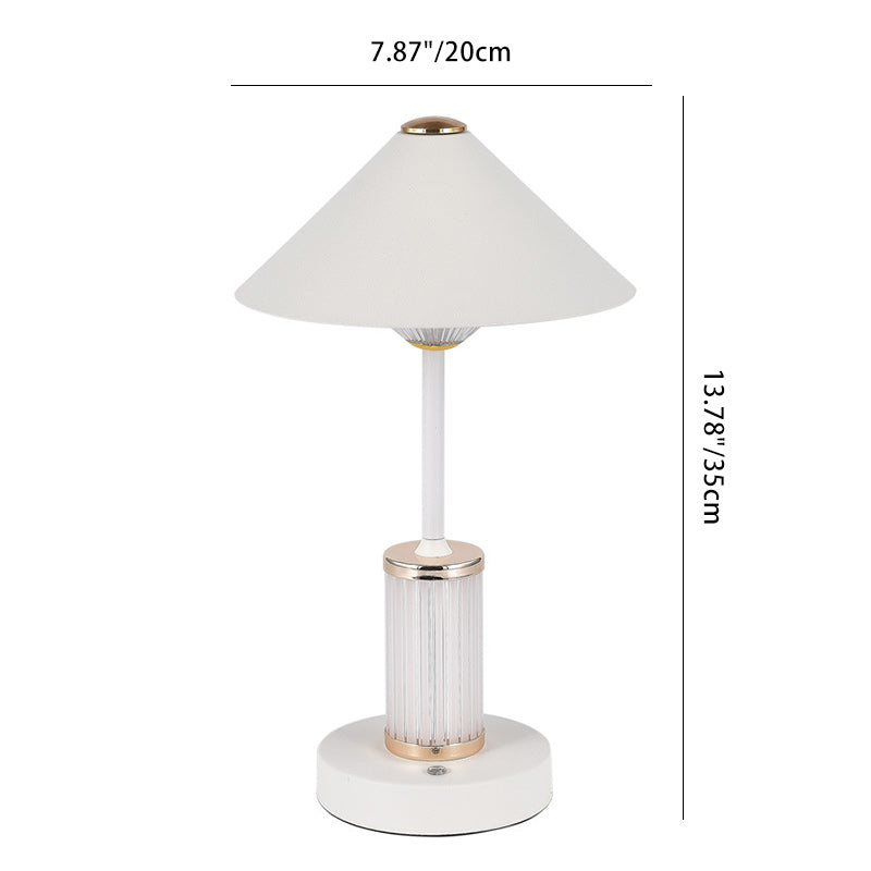 Rechargeable Iron Acrylic Conic Table Lamp
