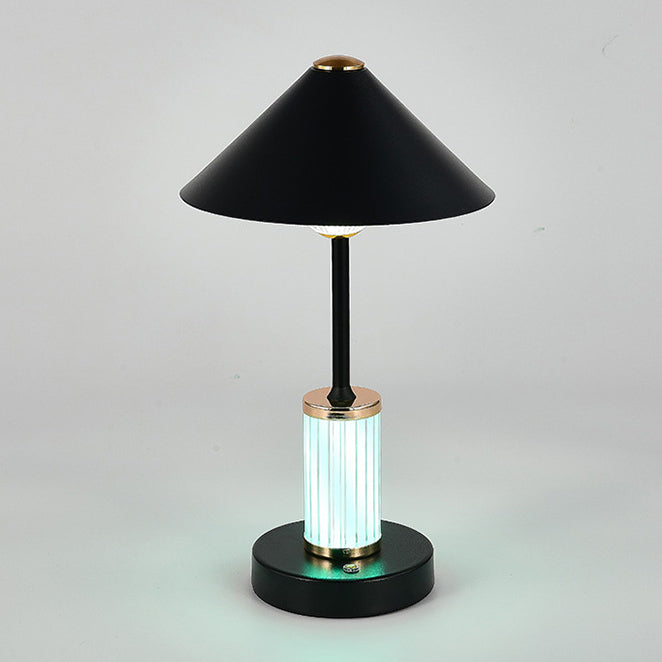Rechargeable Iron Acrylic Conic Table Lamp