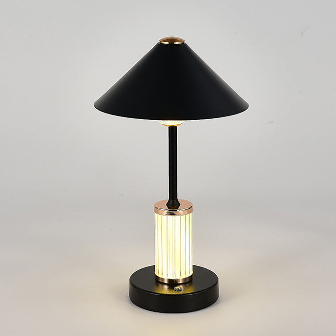 Rechargeable Iron Acrylic Conic Table Lamp