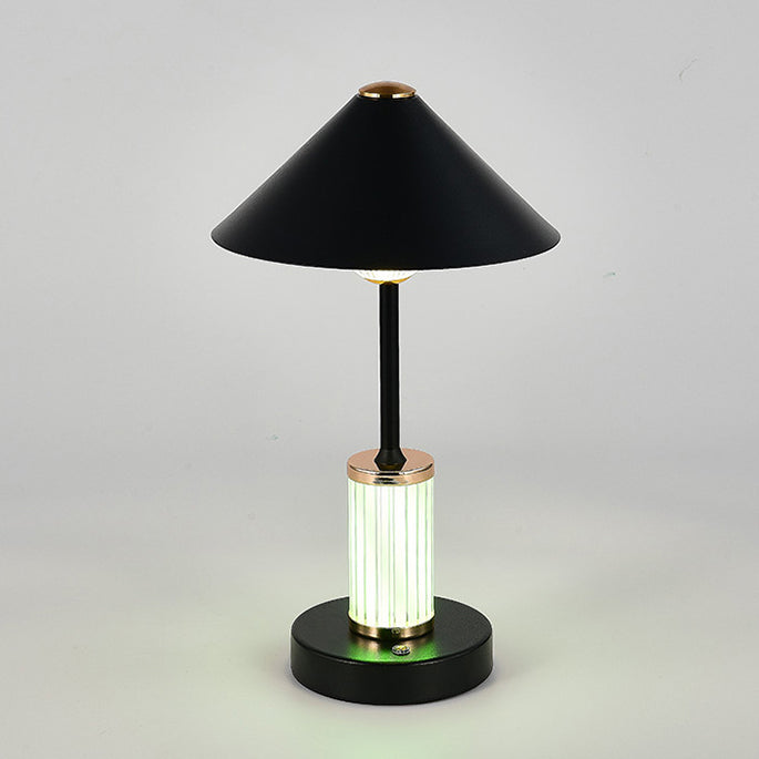 Rechargeable Iron Acrylic Conic Table Lamp