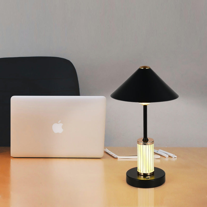 Rechargeable Iron Acrylic Conic Table Lamp