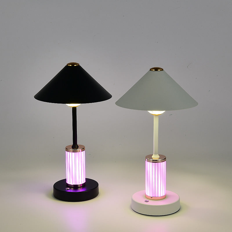 Rechargeable Iron Acrylic Conic Table Lamp