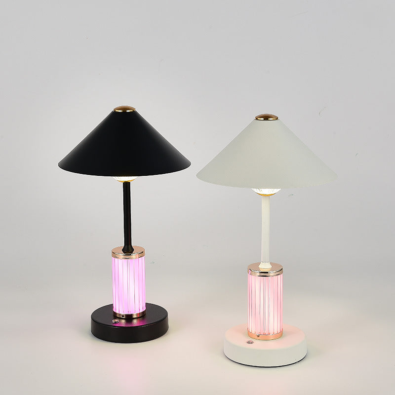 Rechargeable Iron Acrylic Conic Table Lamp
