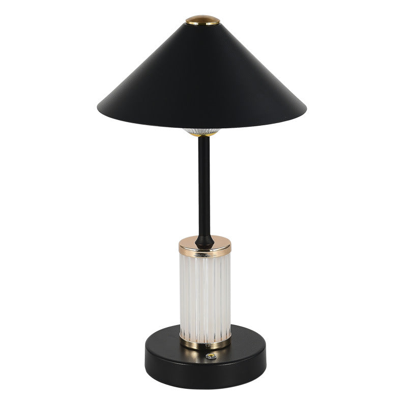 Rechargeable Iron Acrylic Conic Table Lamp