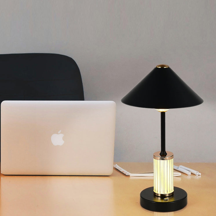 Rechargeable Iron Acrylic Conic Table Lamp