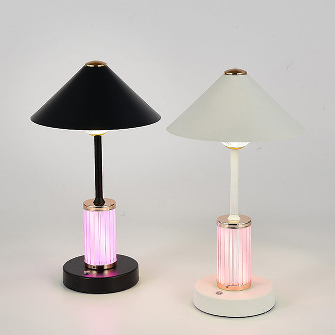 Rechargeable Iron Acrylic Conic Table Lamp