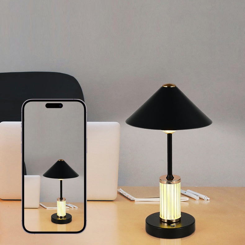 Rechargeable Iron Acrylic Conic Table Lamp