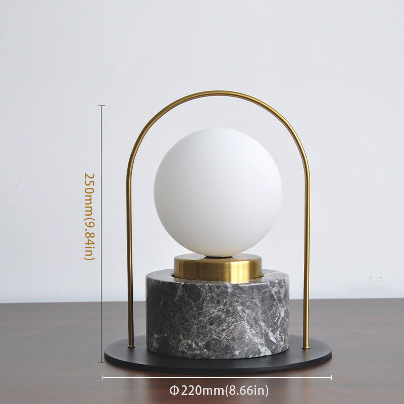 Marble Glass Metal Ball Table Lamp