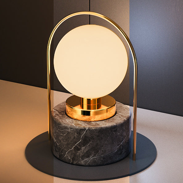 Marble Glass Metal Ball Table Lamp
