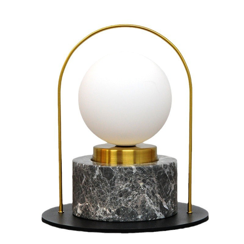 Marble Glass Metal Ball Table Lamp