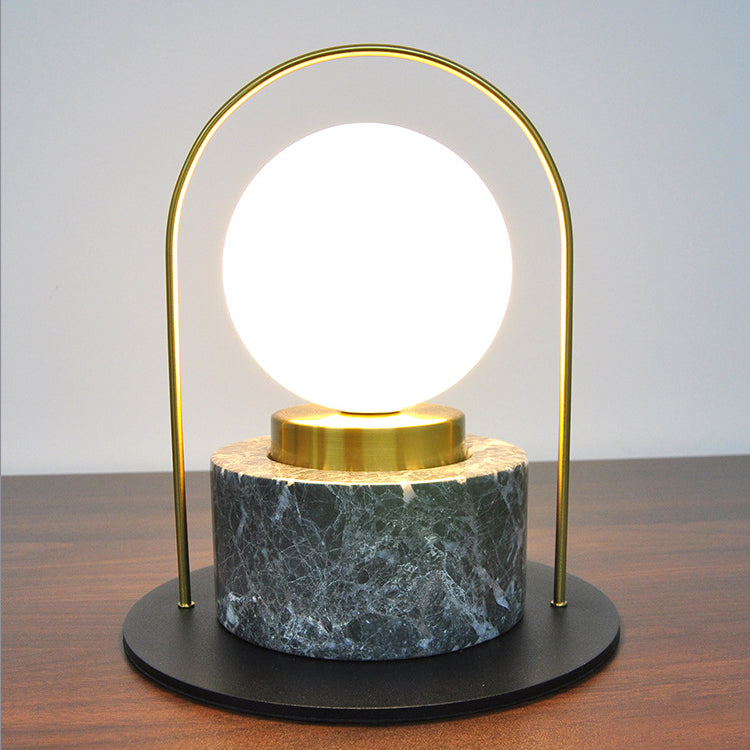 Marble Glass Metal Ball Table Lamp