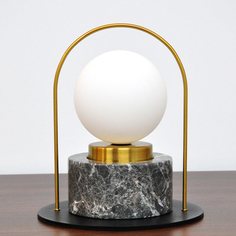 Marble Glass Metal Ball Table Lamp