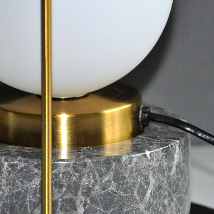 Marble Glass Metal Ball Table Lamp