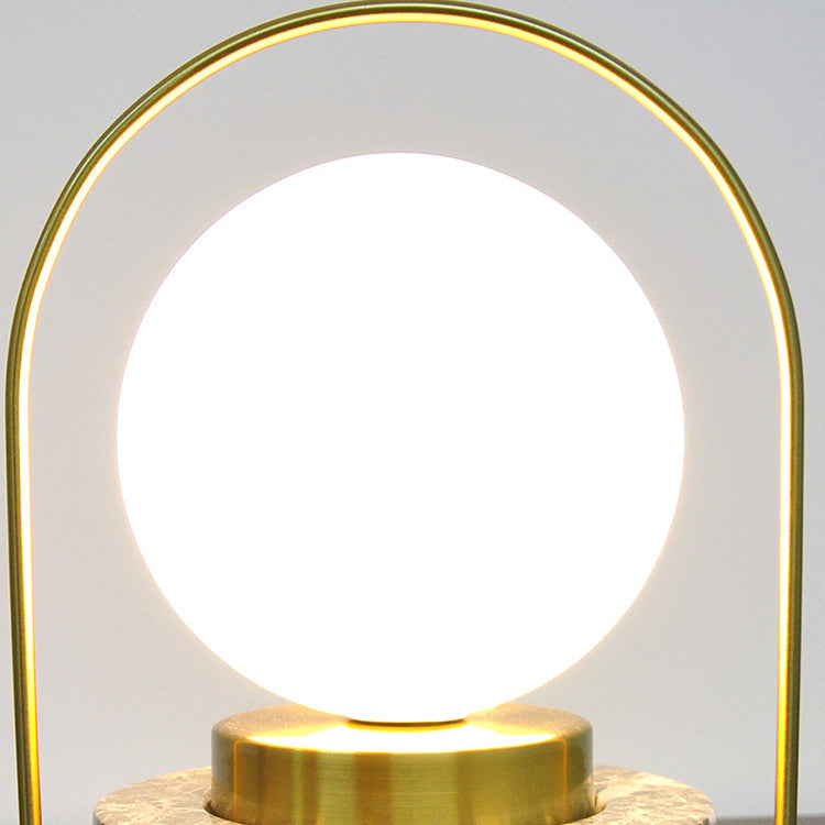 Marble Glass Metal Ball Table Lamp