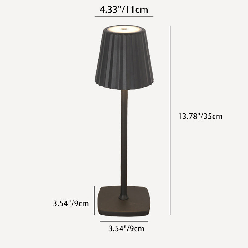 Rechargeable Iron Acrylic Pleated Table Lamp
