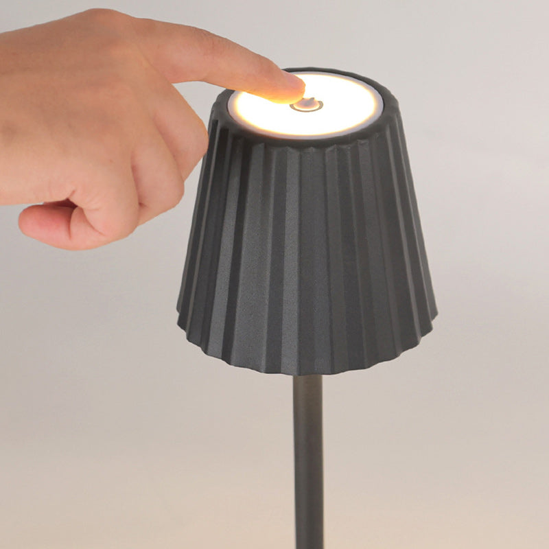 Rechargeable Iron Acrylic Pleated Table Lamp