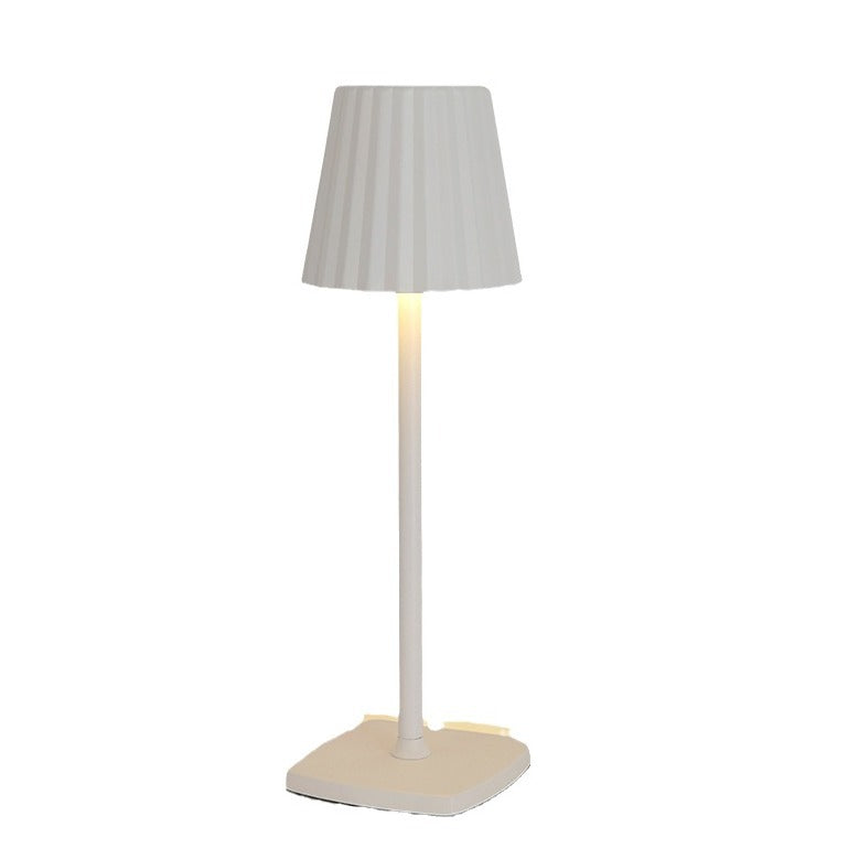 Rechargeable Iron Acrylic Pleated Table Lamp