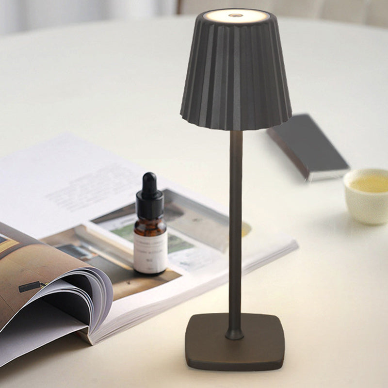 Rechargeable Iron Acrylic Pleated Table Lamp