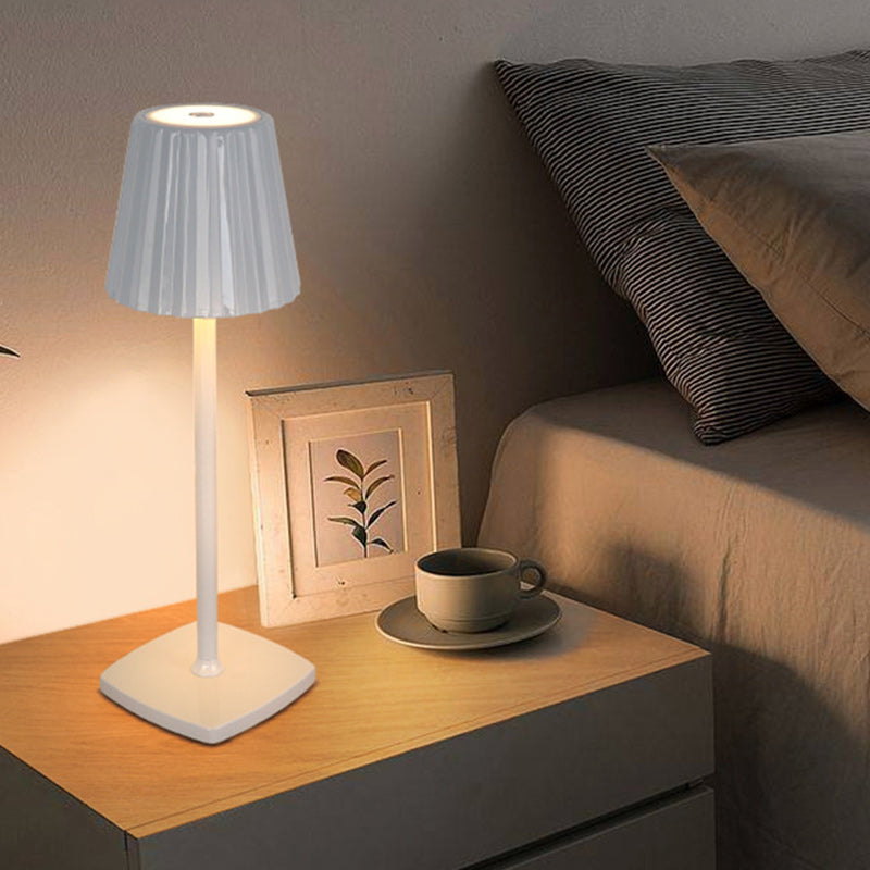 Rechargeable Iron Acrylic Pleated Table Lamp