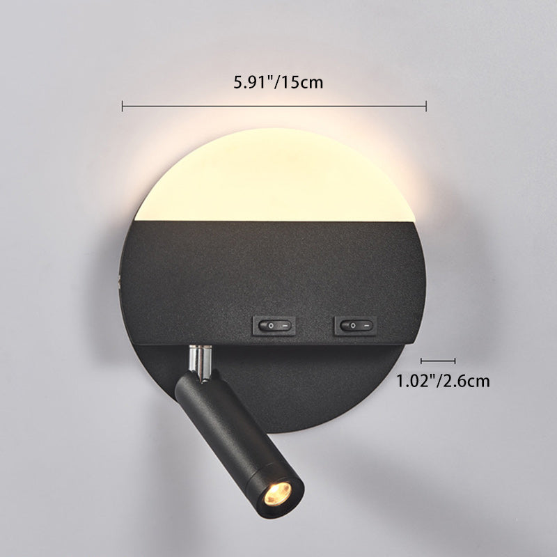 Iron Aluminum Acrylic Round Wall Lamp
