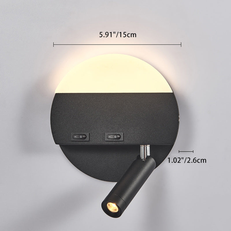 Iron Aluminum Acrylic Round Wall Lamp