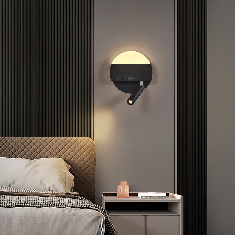 Iron Aluminum Acrylic Round Wall Lamp