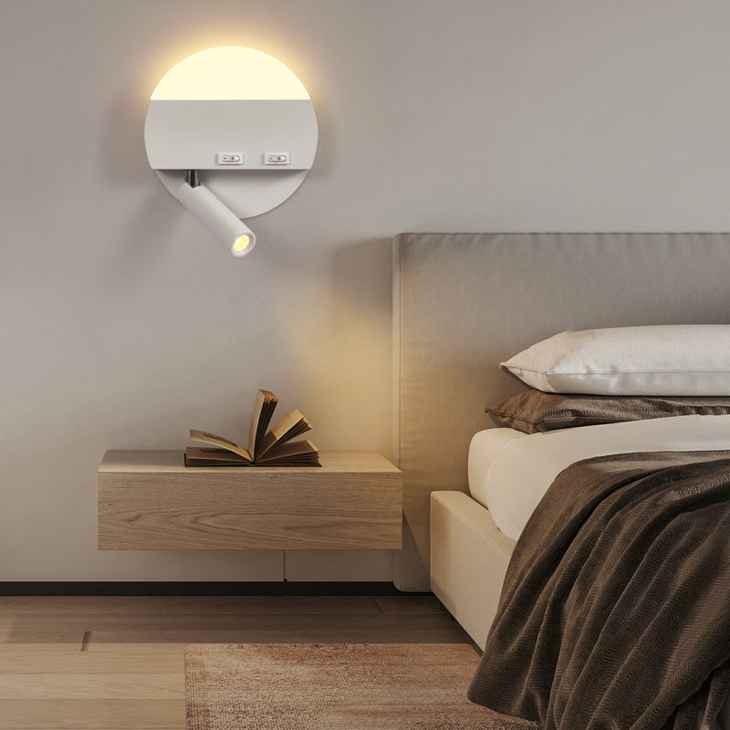 Iron Aluminum Acrylic Round Wall Lamp