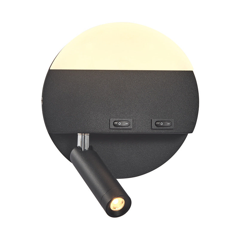 Iron Aluminum Acrylic Round Wall Lamp