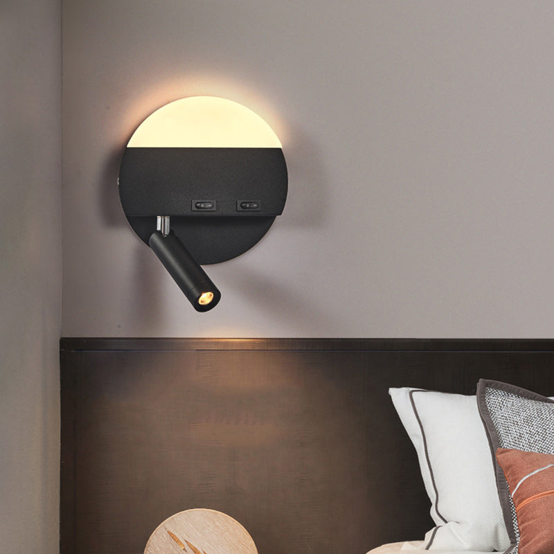 Iron Aluminum Acrylic Round Wall Lamp