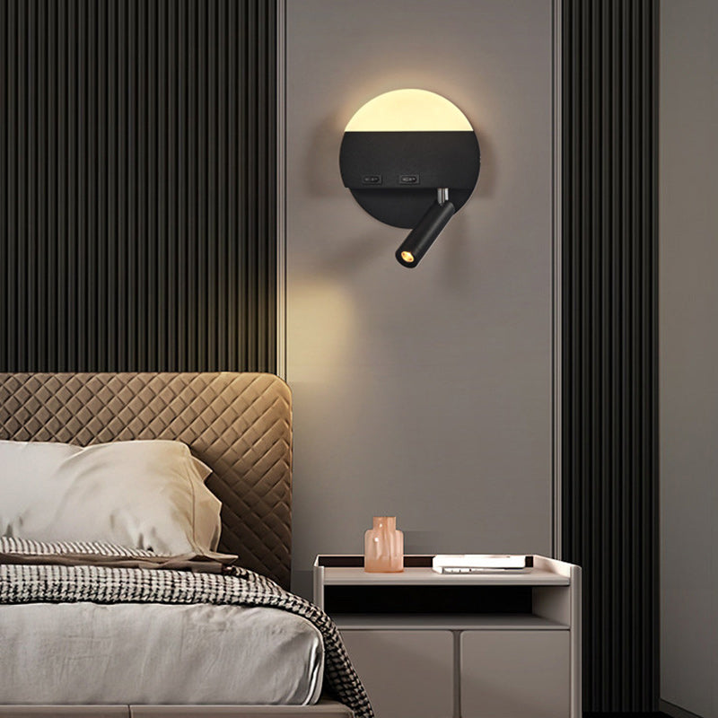Iron Aluminum Acrylic Round Wall Lamp