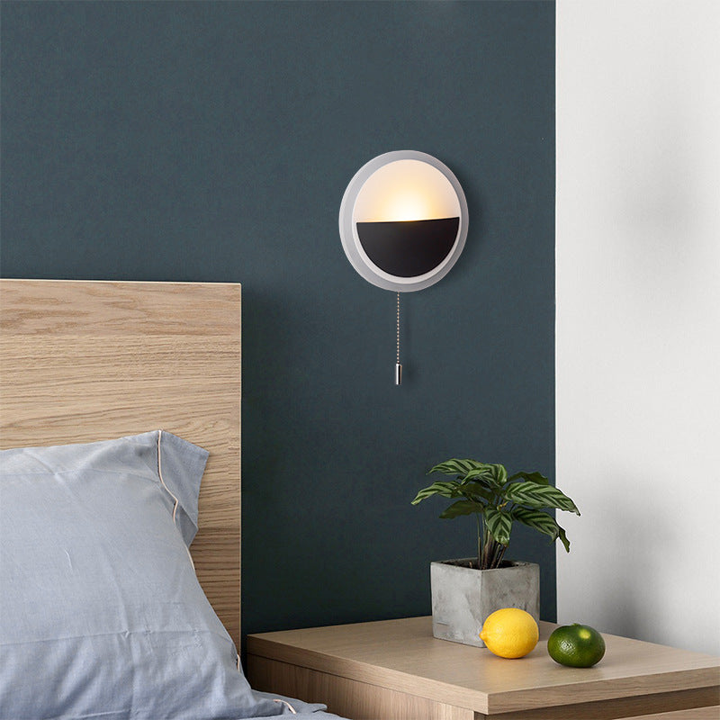 Iron Aluminum Acrylic Round Wall Lamp