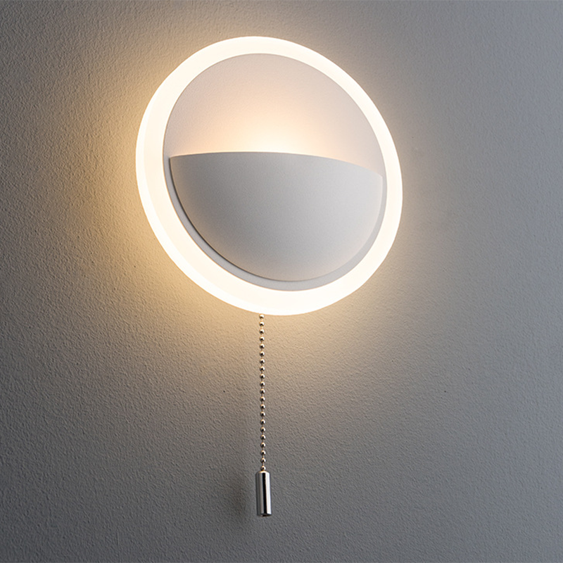 Iron Aluminum Acrylic Round Wall Lamp
