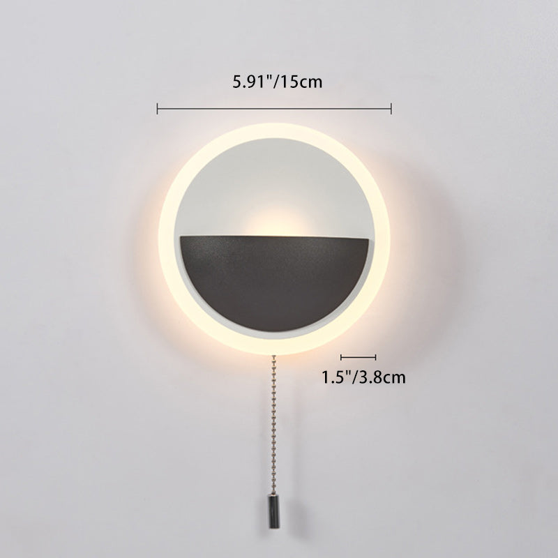 Iron Aluminum Acrylic Round Wall Lamp